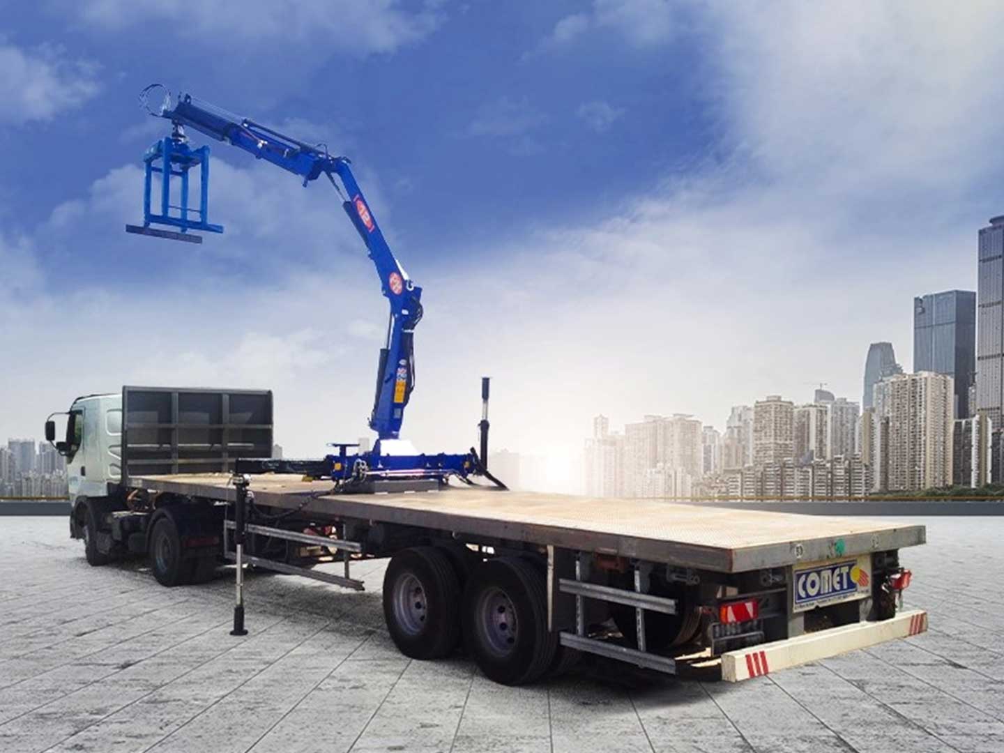 Camion plateau équipé de gru